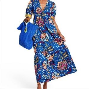 Tabitha Brown For Target Mixed Floral Polka Dot Puff Sleeve Dress